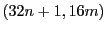 $(32n +
1,16m)$