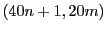 $(40n + 1,20m)$